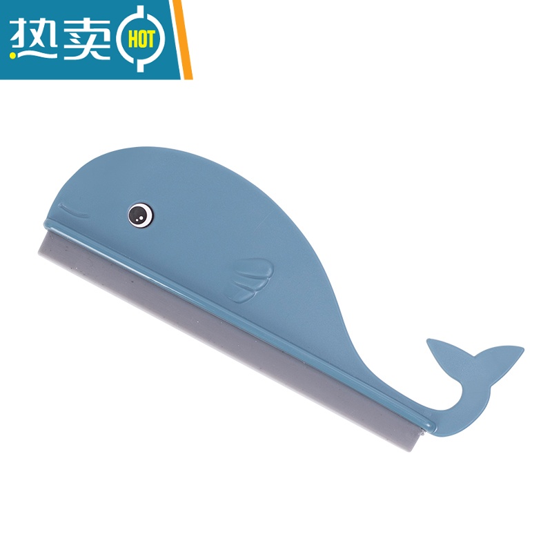 敬平玻璃刮水器迷你清洁器厕所镜子刮水厨房台面清洁器擦玻璃刮水板 蓝色1个装+1个挂钩擦玻璃器高清大图