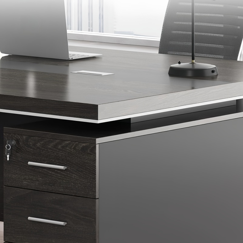 演发办公桌带侧柜带椅高清大图