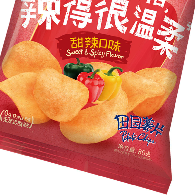 上好佳 田园薯片 甜辣口味 80g/袋