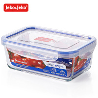 JEKO&JEKO 1000ml厨房冰箱玻璃饭盒微波炉密封碗耐热玻璃便当盒长方形保鲜盒SWB-6133