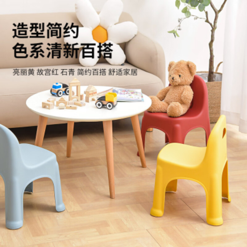 禧天龙(Citylong) D-2099儿童靠背椅4个装加厚儿童椅幼儿园靠背椅宝宝餐椅家用小凳子石青蓝高清大图