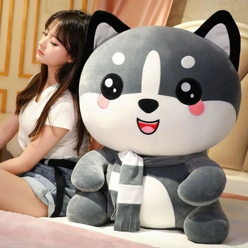 可爱哈士奇毛绒玩具抱枕公仔二哈布娃娃玩偶超萌狗狗熊生日女图片