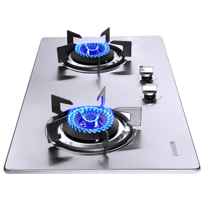 欧尼尔(OUNIER)A12燃气灶嵌入式天然气液化气煤气灶台嵌两用不锈钢家用大火力双灶节能台式灶台管道天然气灶燃具