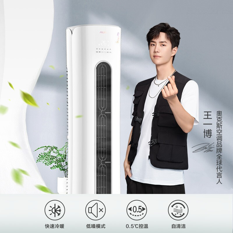 奥克斯(AUX)空调柜机2匹 新三级能效 变频冷暖 家用立式自动清洁客厅空调KFR-51LW/BpR3CPA1(B3)