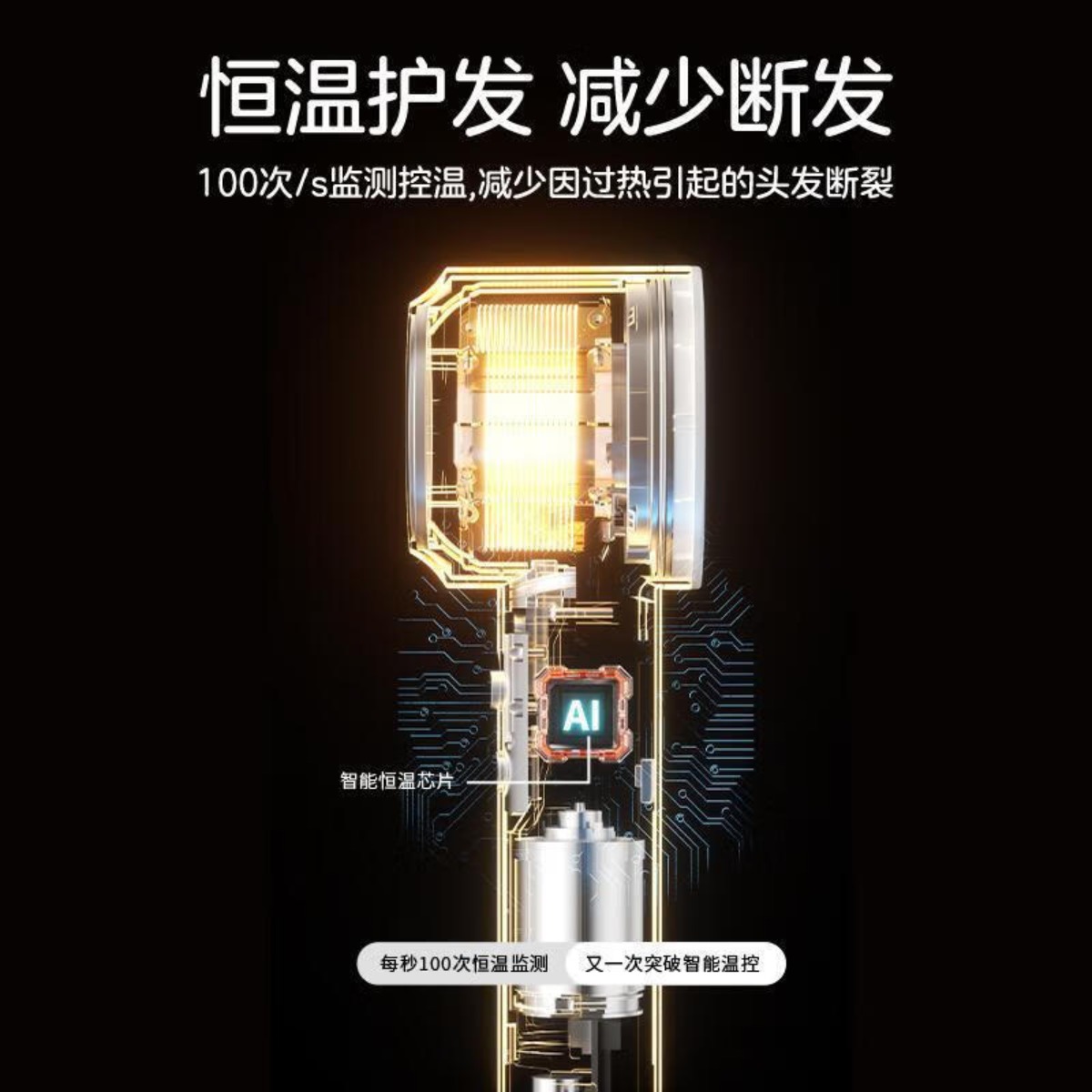 KEHEAL科西HC3高速吹风机家用负离子速干吹风筒大功率冷热风BY hc3-银月白高清大图