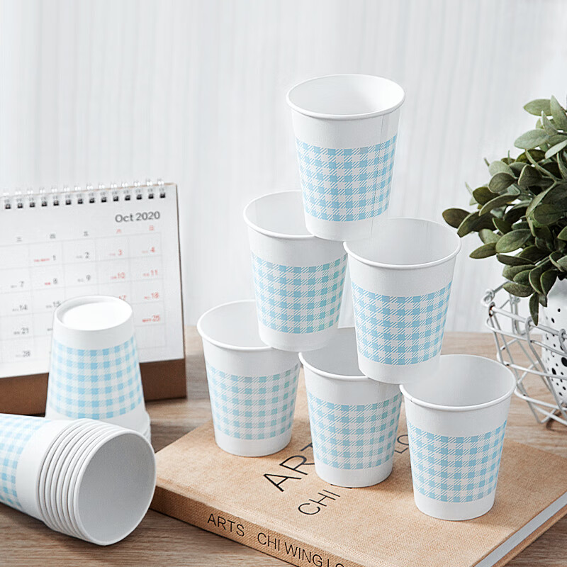 广博(GuangBo) S47012 250ml/50只每袋 一次性杯 50.00 个/包 (计价单位:包) 蓝色格子