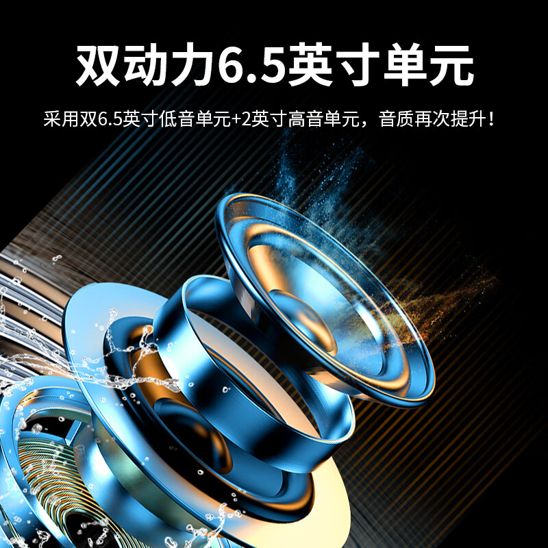 纽曼蓝牙音箱A2双喇叭 双咪版 LED氛围灯户外蓝牙音箱广场舞音响家用低音炮大功率6.5英寸双喇叭兼容多设备高清大图