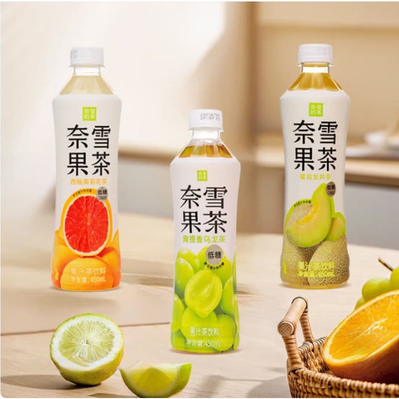 奈雪的茶经典果茶系列蜜瓜龙井450ml*15瓶整箱装图片