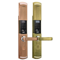 亚太天能(TENON)智能安防指纹锁 锌合金家用指纹密码锁电子门锁 T8e 深红古铜