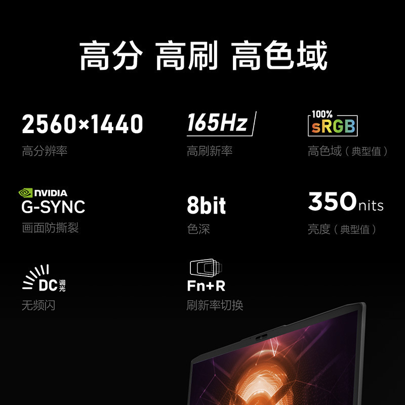 联想(Lenovo)GeekPro G5000 15.6英寸电竞游戏本笔记本电脑(R7-7840H 16G 512G RTX4050 2.5k 165Hz100%sRGB)钛晶灰