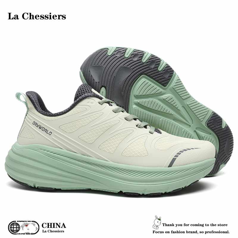 La Chessiers户外运动鞋男鞋跑步鞋2025新款轻便减震跑鞋针织透气网面情侣款