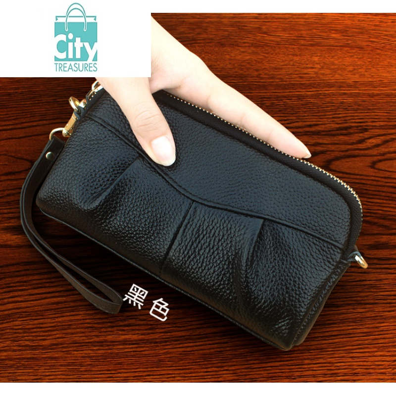 bangdou头层手拿包软皮包中年女士包妈妈手拎小包包女装手机包零钱袋