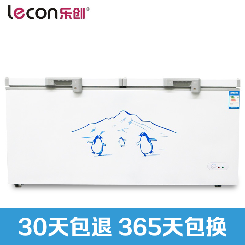 lecon/乐创洋博 898升卧式冷柜 单温双门小冰柜冷冻柜冷藏柜商用家用冰柜 中小商场专用 低能耗
