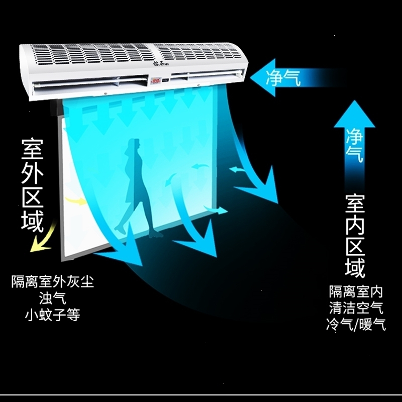 闪电客钻石风幕机0.91.21.51.82米商用风帘机空气门口电加热暖 自然风0.9米双档位