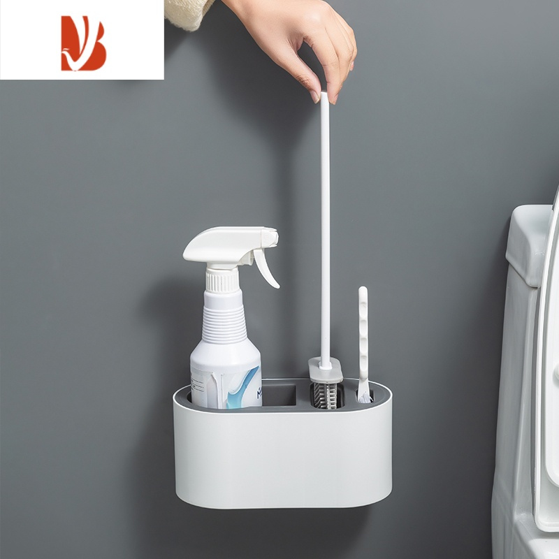 三维工匠马桶刷套装免打孔卫生间壁挂式置物架清洁刷家用洗厕所无死角