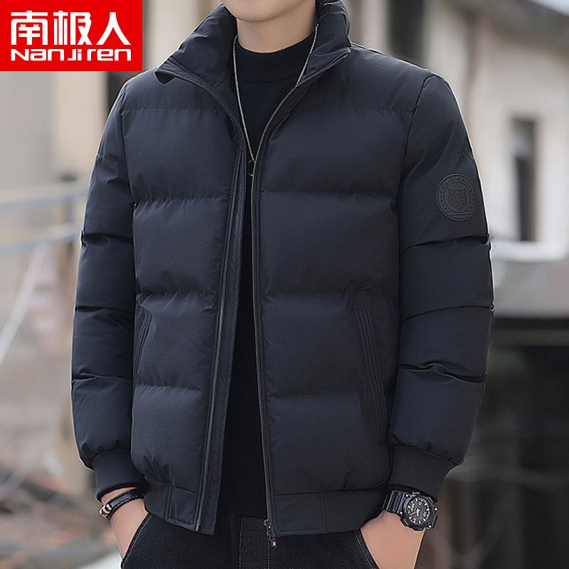 南极人简约棉服外套男秋冬季潮牌宽松加厚面包服男士保暖立领棉衣