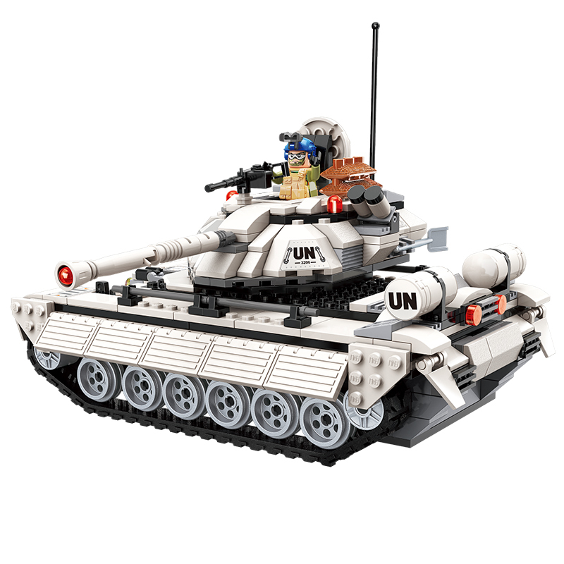 启蒙拼装坦克模型履带式绝地儿童力开发动脑玩具男孩求生积木坦克兵团