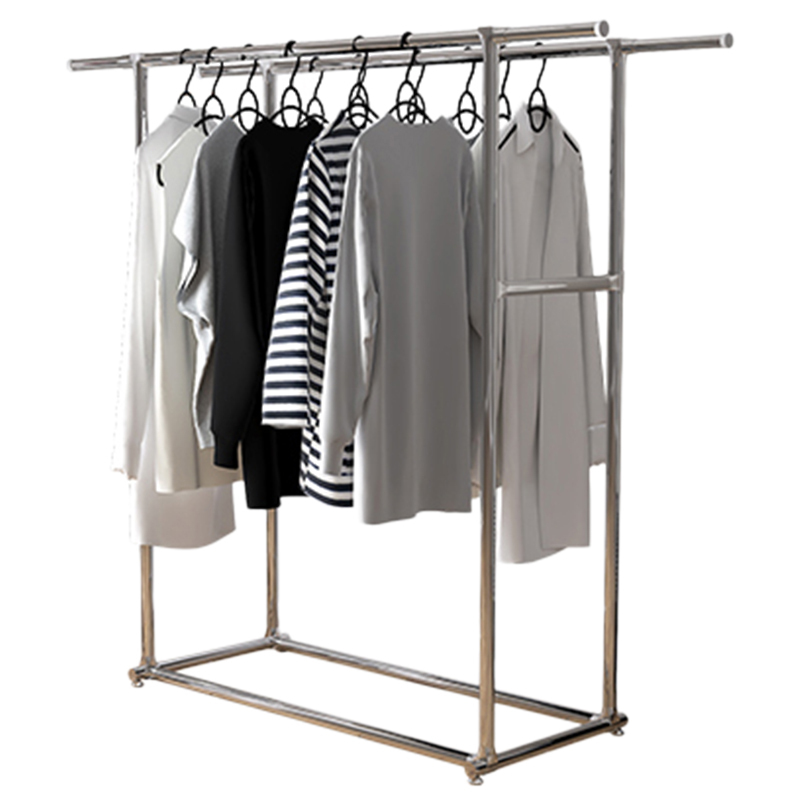 晒衣架不锈钢简易挂衣服架子折叠落地双杆式晾衣架