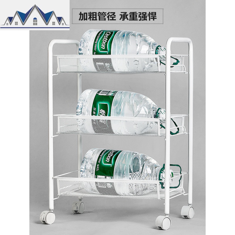 厨房置物架落地式多层蔬菜收纳框水果菜篮架子可移动小手推车家用 三维工匠高清大图