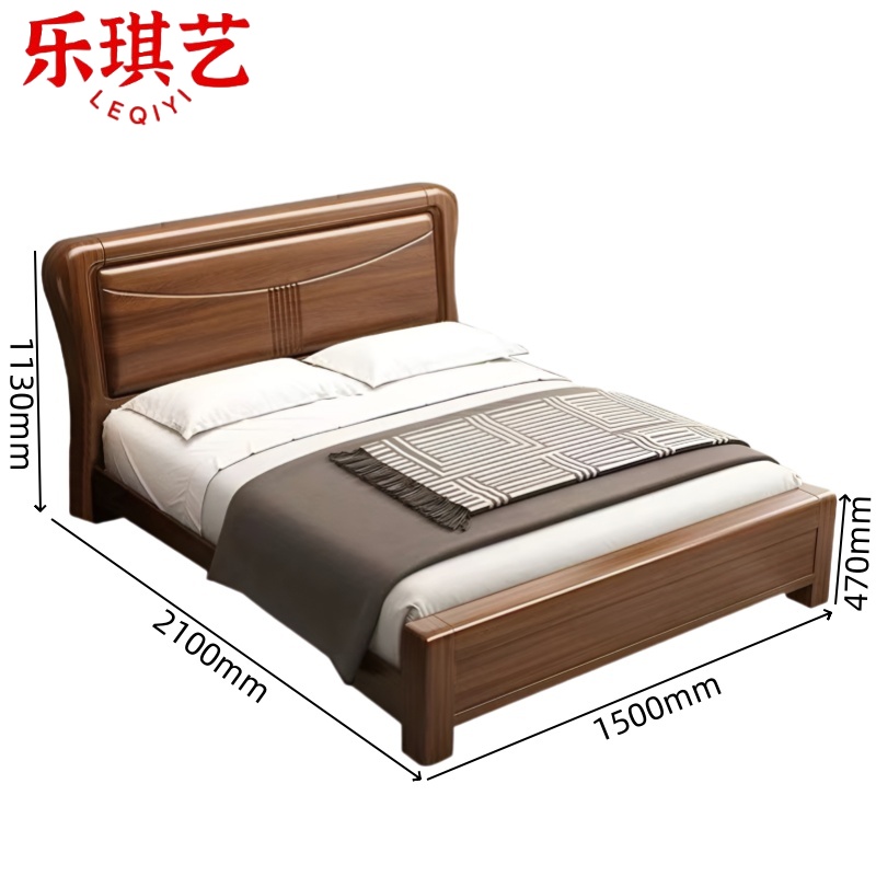 乐琪艺 实木单人床 1.5m 张高清大图