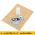 狗盆狗碗猫碗双碗自动饮水食盆狗狗碗猫咪水碗防打翻饭盆宠物用品_5 自动续水双碗（通用） 烟灰色+餐垫（超值！）