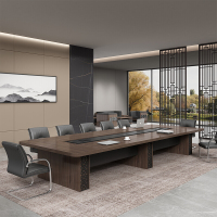 双盛林企业定制现代新中式简约洽谈接待条形会议台桌椅组合