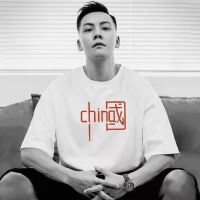 2021新款china中国t恤短袖夏季男士宽松大码休闲ins国字母白t