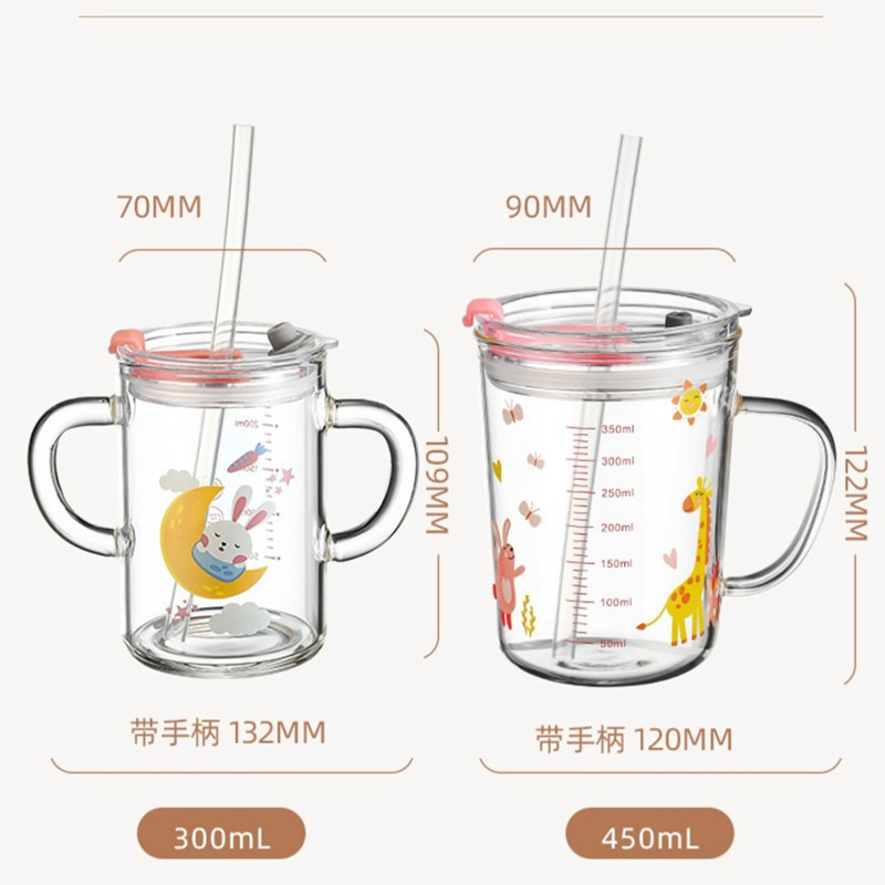 富光牛奶杯带刻度早餐喝奶杯微波炉可加热玻璃耐热儿童冲泡奶粉杯