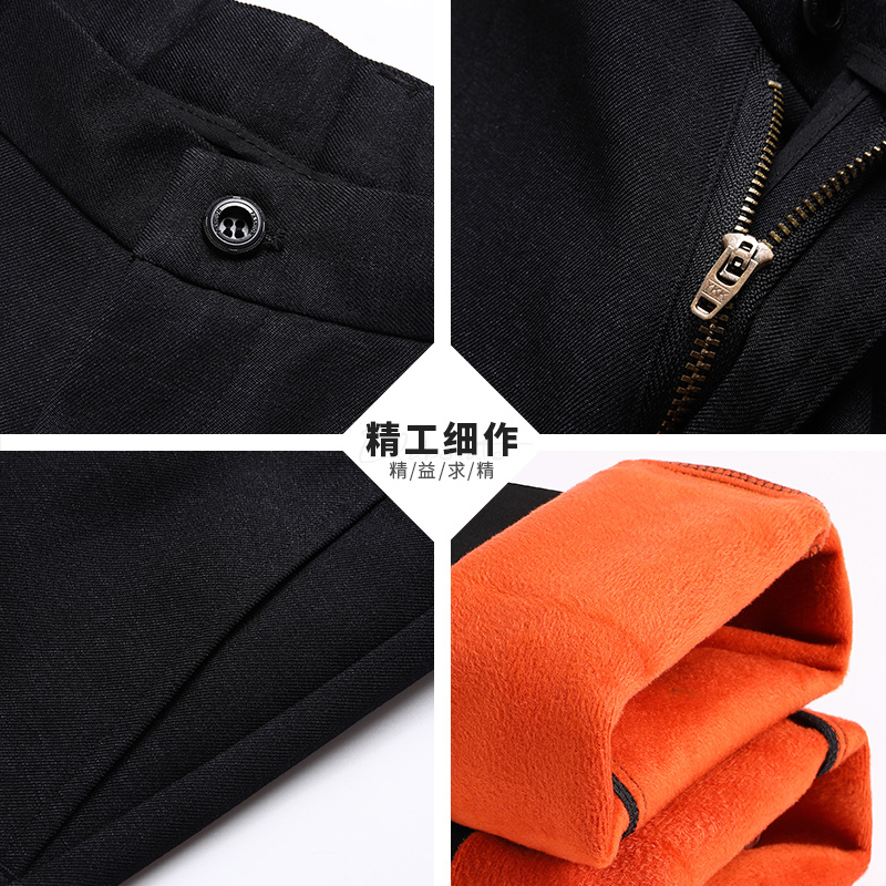 恒源祥中年爸爸秋冬季加绒加厚款宽松休闲裤子男裤中老年人西装宽高清大图