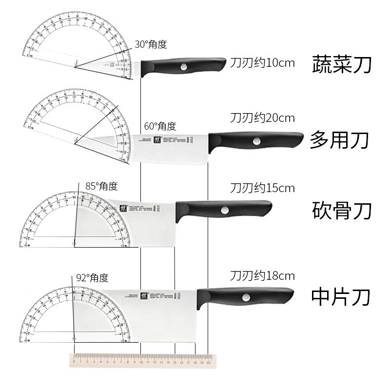 德国进口 双立人(ZWILLING) 水果蔬菜刀 削皮刀 刨皮刀 刀具套装两件套 Life 5件套
