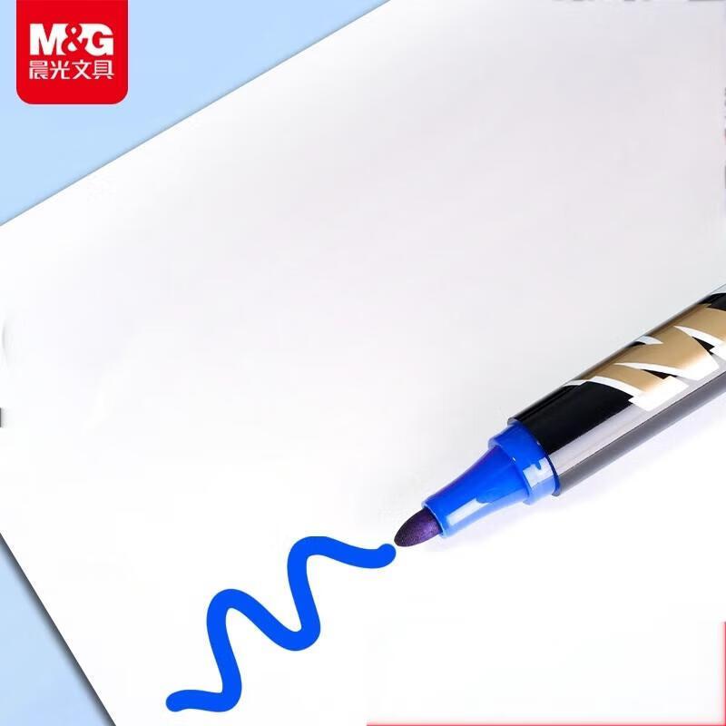 晨光文具 油性记号笔蓝色APMY2220B 10支装高清大图