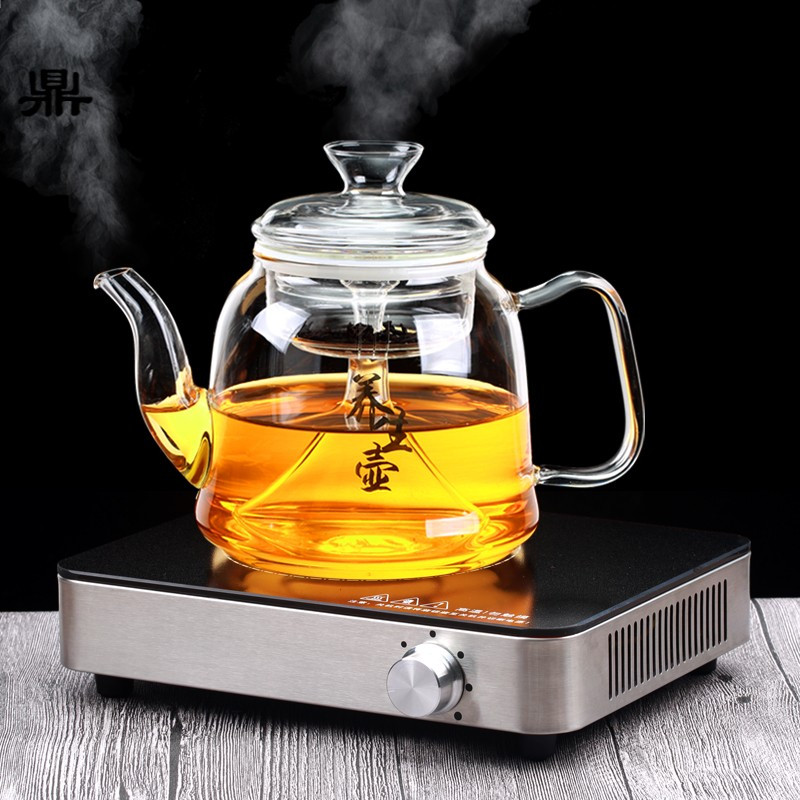 鼎亨耐热玻璃全自动蒸汽壶黑红茶普洱蒸茶器电陶炉煮茶壶茶具套装