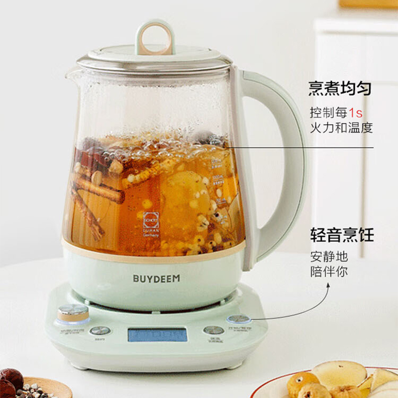 北鼎养生壶1.5L蒸汽萃取全自动恒温大容量玻璃壶烧水壶K165高清大图