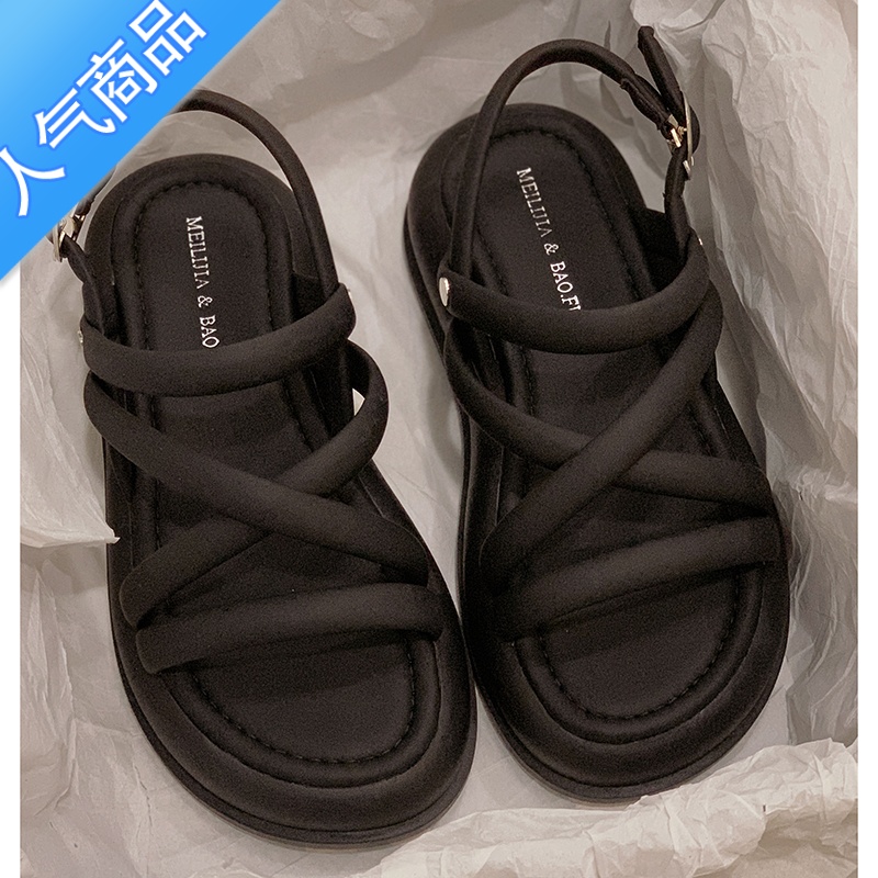 SUNTEK罗马凉鞋女2023年夏季新款时尚复古百搭小个子厚底休闲舒适沙滩罗高清大图