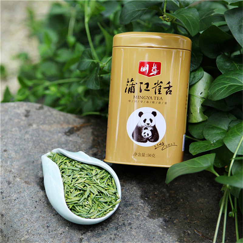 明芽雀舌绿茶2021新茶四川蒲江明前翠芽春茶高山茶原产地罐装200g+50g