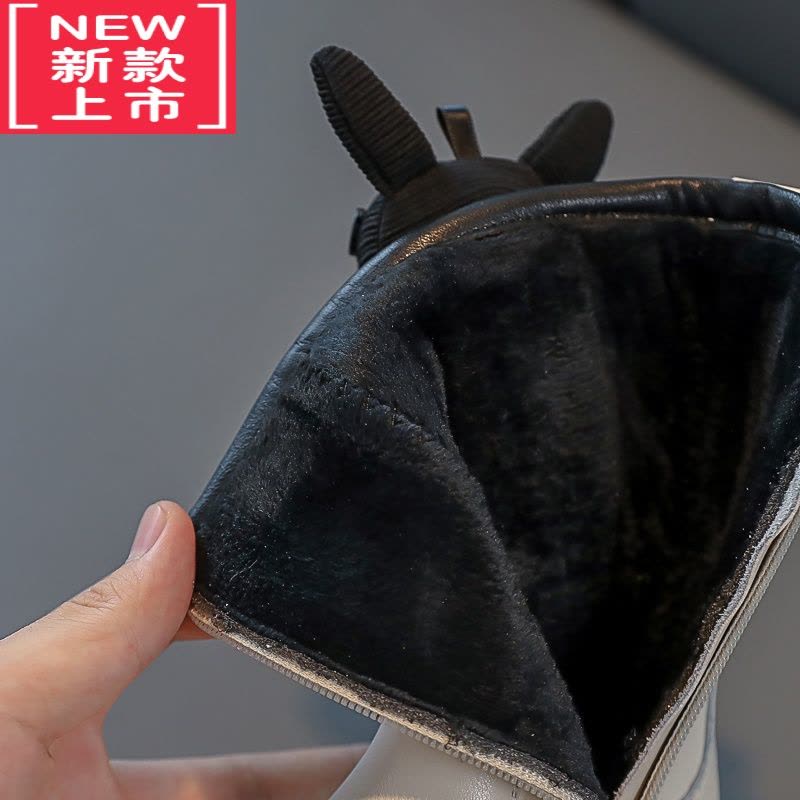 可莉允儿童靴子马丁靴2022秋冬女宝宝潮牌高筒靴新款防滑加绒女鞋子图片