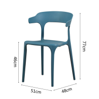 三圣 塑料餐椅创意成人彩色椅子餐厅靠背凳家用 靠背椅 休闲椅子北欧休闲现代简约塑料椅 牛角椅