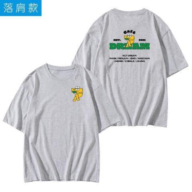NCT DREAM罗渽民朴志晟钟辰乐黄仁俊李马克帝努楷灿同款短袖T恤 灰色 S