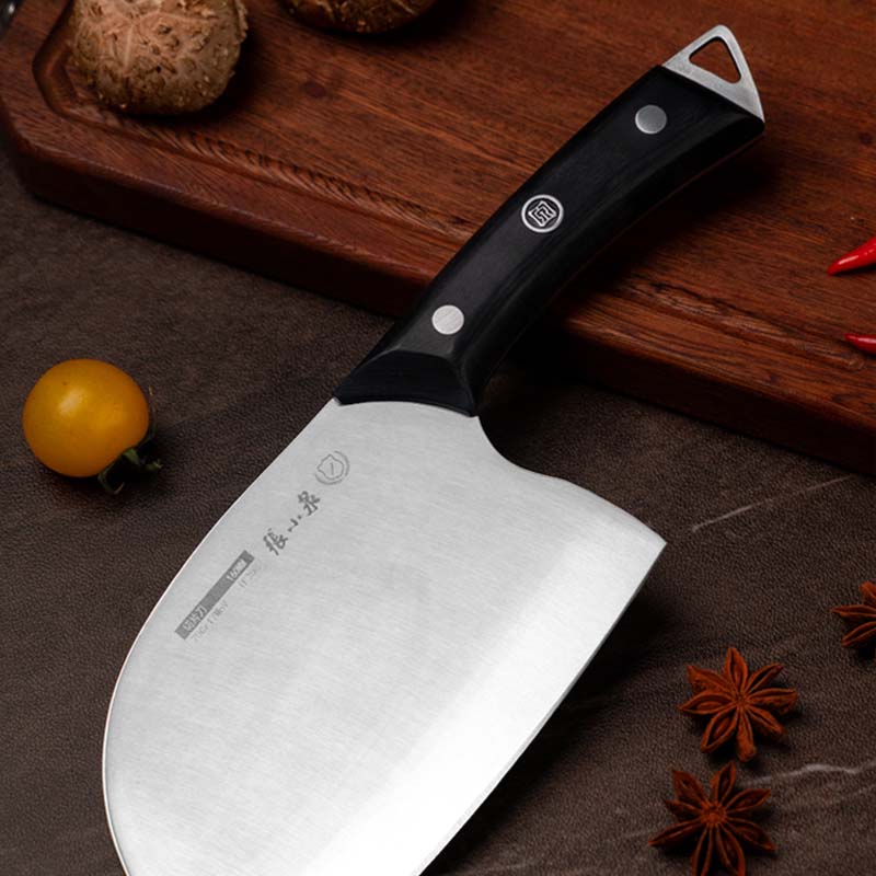 张小泉古法锻打·匠心圆头 切片刀D101251 菜刀家用切菜切水果不锈钢