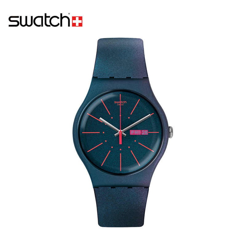 swatch斯沃琪手表炫彩渐变色石英男女表新潮绅士视频