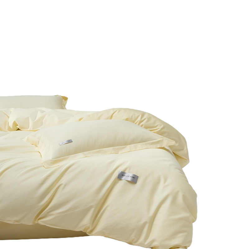 植巾 SI130 200*230cm 亲肤纯色精品 床上四件套 (计价单位:套) 米黄色高清大图