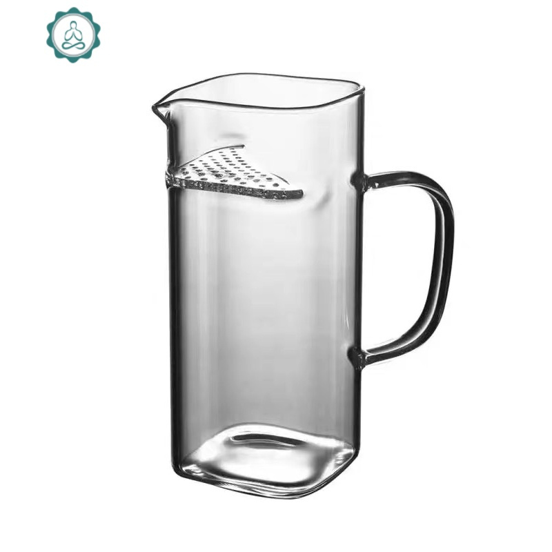 耐热分茶器 茶漏一体泡茶杯 月牙杯方形公道杯滤茶器