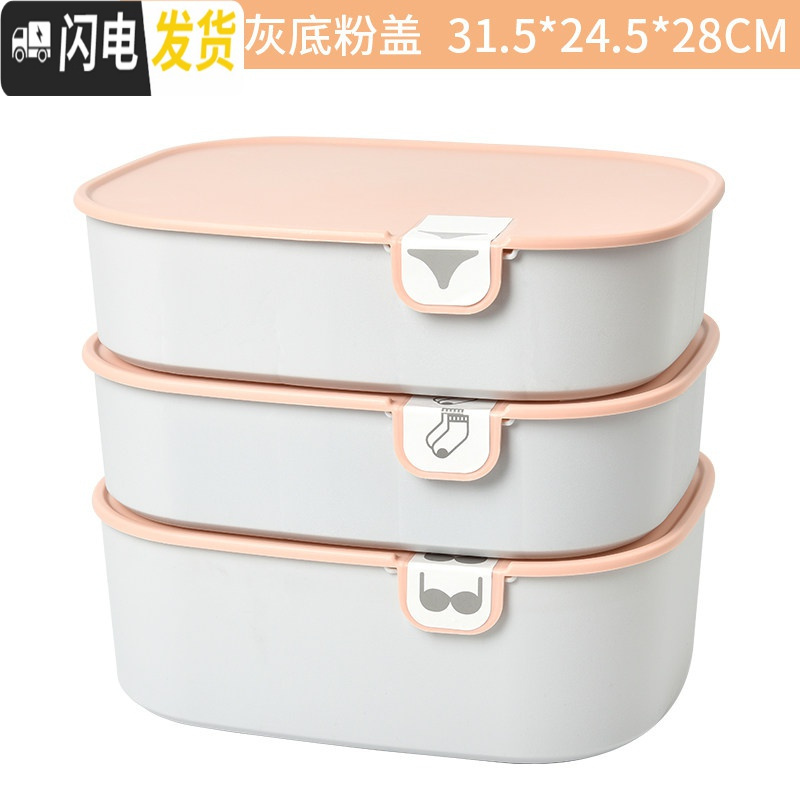 三维工匠内衣收纳盒内裤袜子收纳盒分格家用宿舍袜子盒收纳盒袜子收纳高清大图