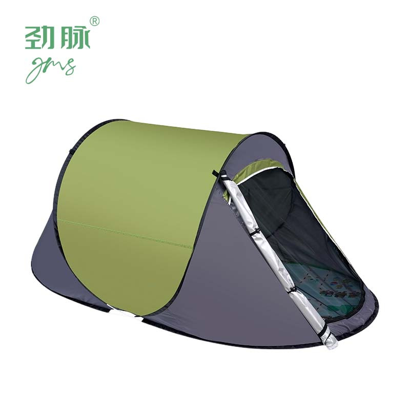 劲脉 户外便携式帐篷 蓝色+垫子(两门款) 顶高清大图