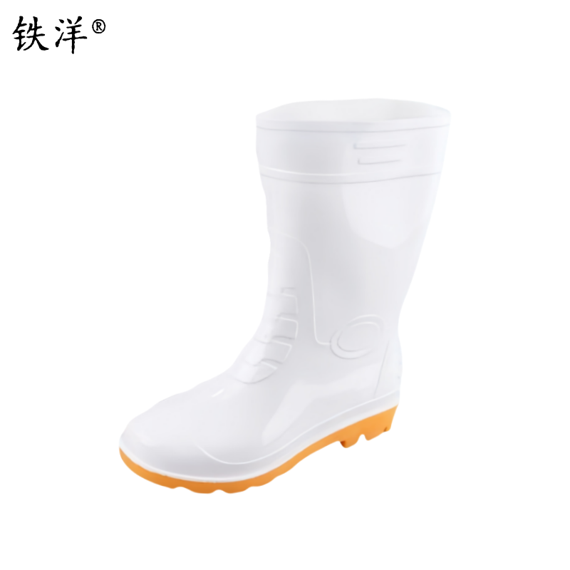 铁洋 白色中筒防水雨靴 TY-YX008 双高清大图