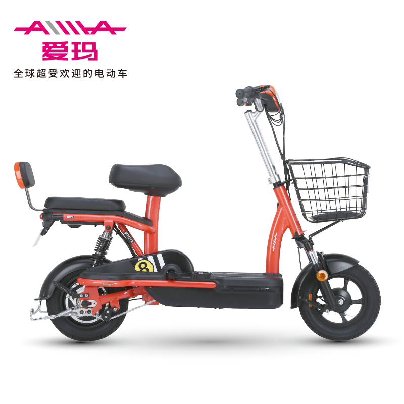 爱玛（AIMA）12可酷 电动车 可提取锂电池 一体式大踏板 新国标3C大证 电瓶车代步车