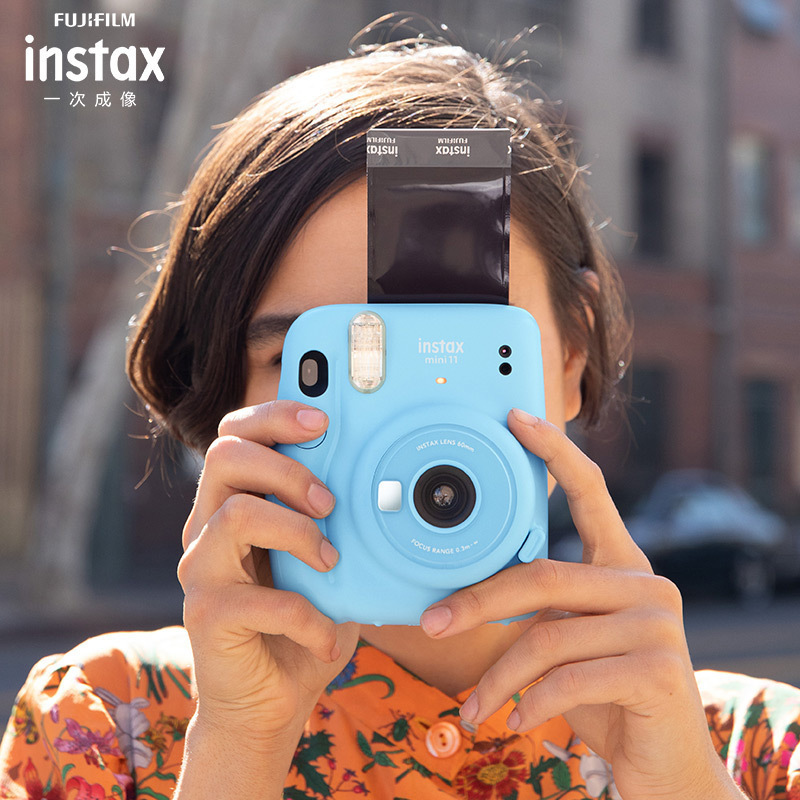 富士（FUJIFILM）INSTAX 一次成像 立拍立得 mini11晴空蓝 胶片相机 mini8/9升级款 单机标配