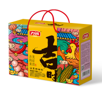 力诚[吉时]年货节新春红色礼盒肉类零食卤味零食 730g[8款产品]