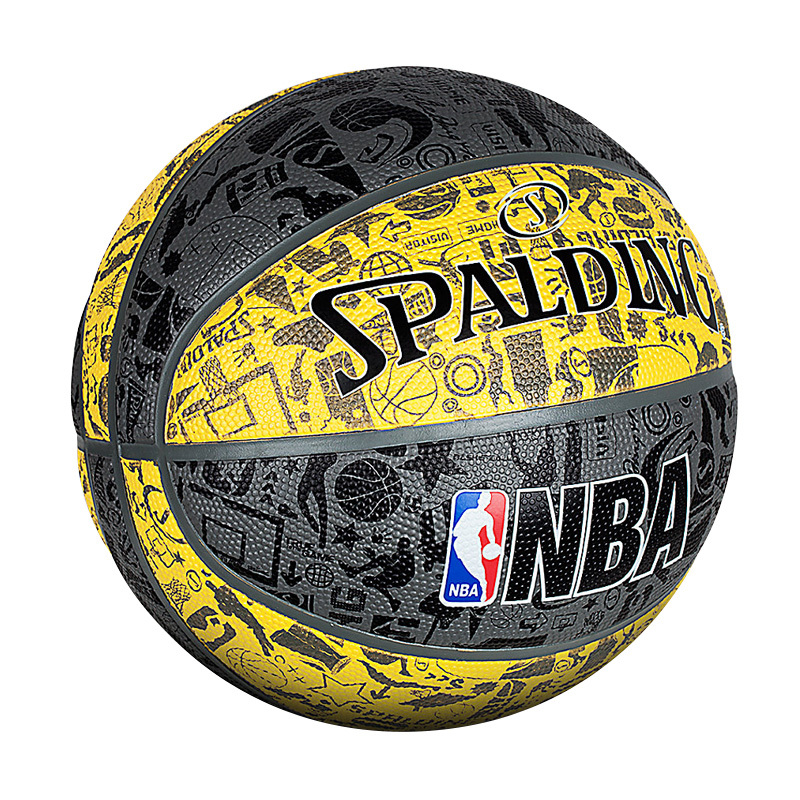斯伯丁SPALDING篮球通用篮球橡胶篮球83-307NBA涂鸦系列室外橡胶篮球7号标准篮球
