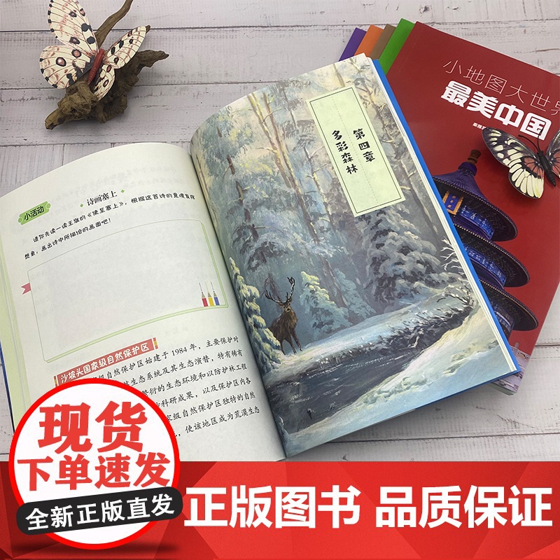 [央视网]小地图大世界全6册 多彩中国 践行中国 节气中国 人文中国 舌尖中国 最美中国适合小学一二三四五六年级中国地高清大图